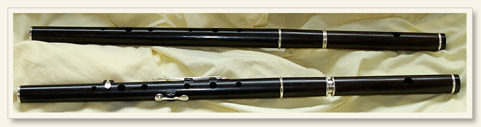 Martin Doyle keyless and keyed D flutes crafted from African Blackwood.