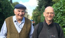 Martin Doyle with his friend Diarmuid Breathnach in Bray, County Wicklow.
