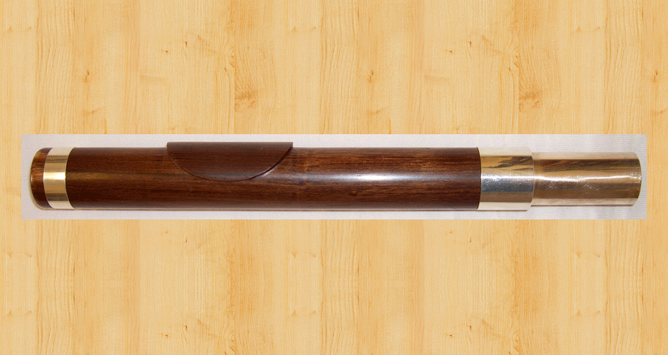 A Martin Doyle wooden headjoint for a concert flute made from cocus wood (unfortunately cocus wood is no longer available).